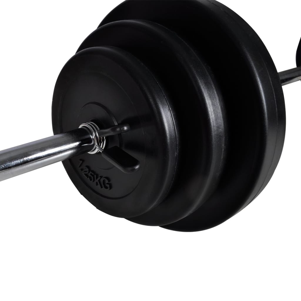 vidaXL Weight Bench with Weight Rack, Barbell and Dumbbell Set 30,5kg 6