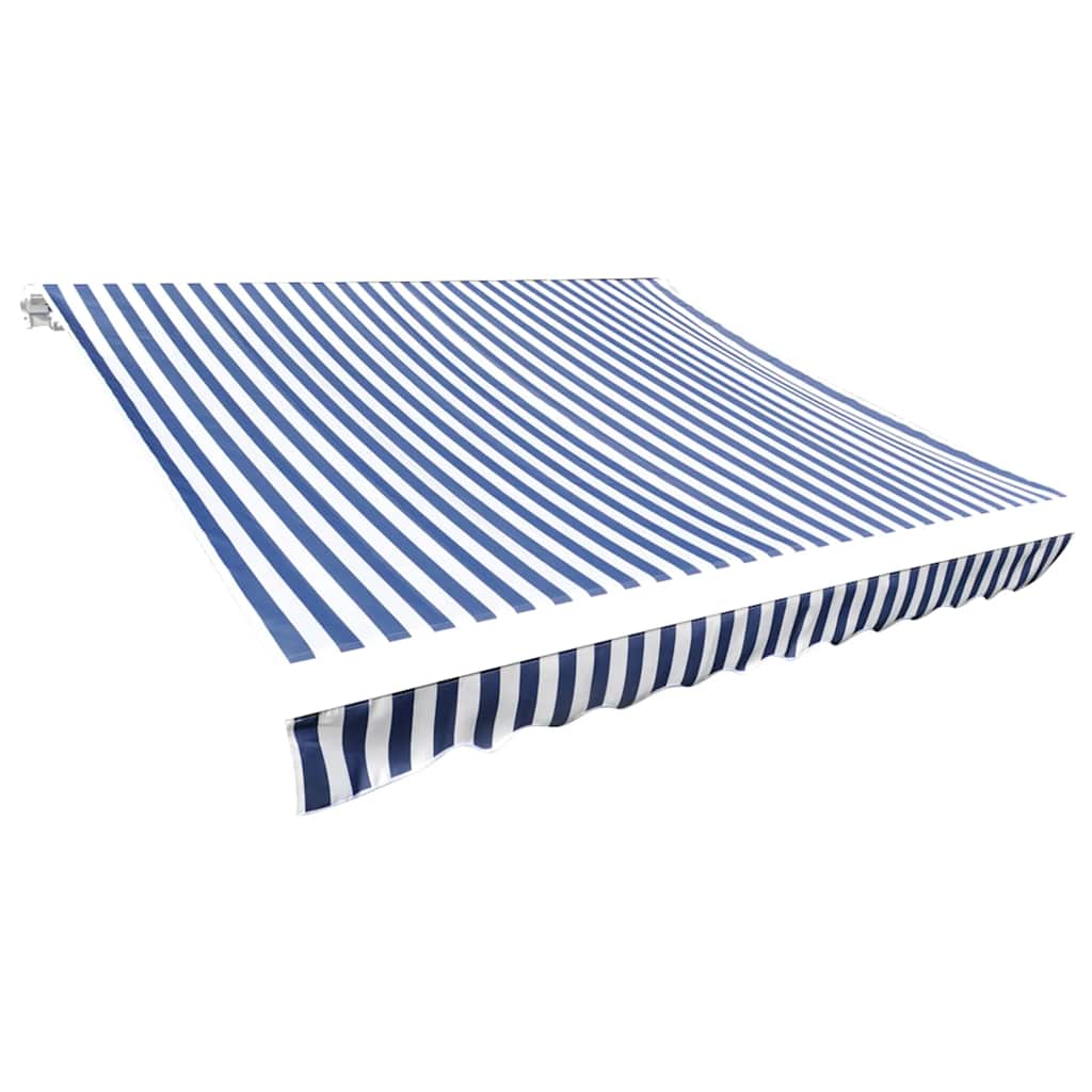 Awning Replacement Fabric 500x300 cm Polyester Drop 3 m Width 5 m Blue and white