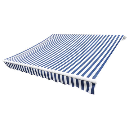 Awning Replacement Fabric 500x300 cm Polyester Drop 3 m Width 5 m Blue and white