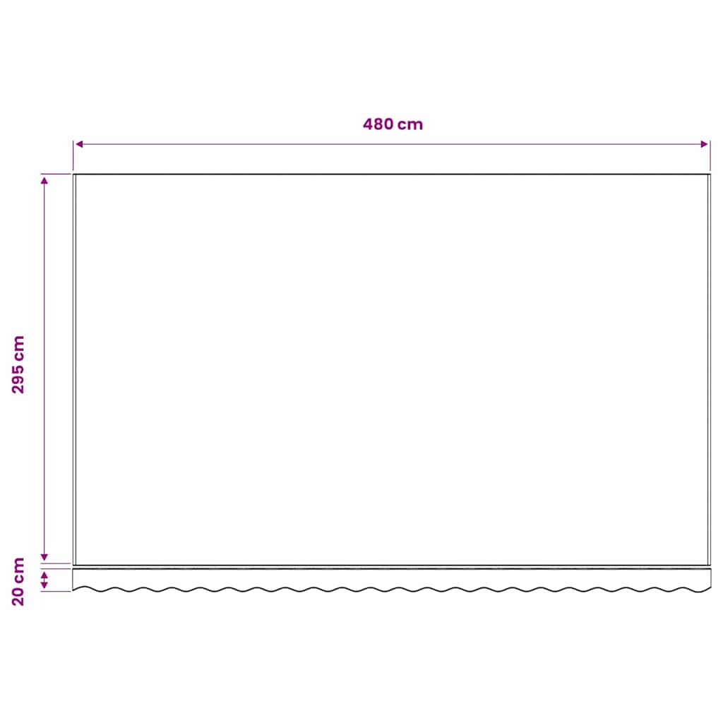 Awning Replacement Fabric 500x300 cm Polyester Drop 3 m Width 5 m Blue and white