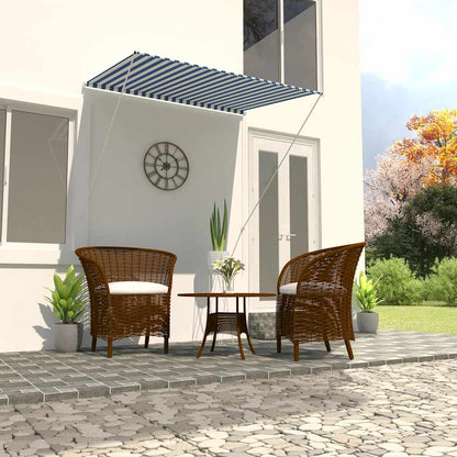 Retractable Awning 150 x 150 cm Blue and white
