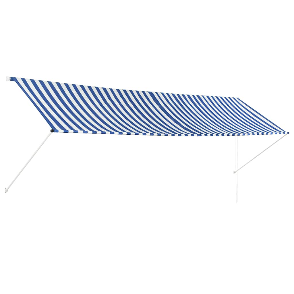 Retractable Awning 400 x 150 cm Blue and white