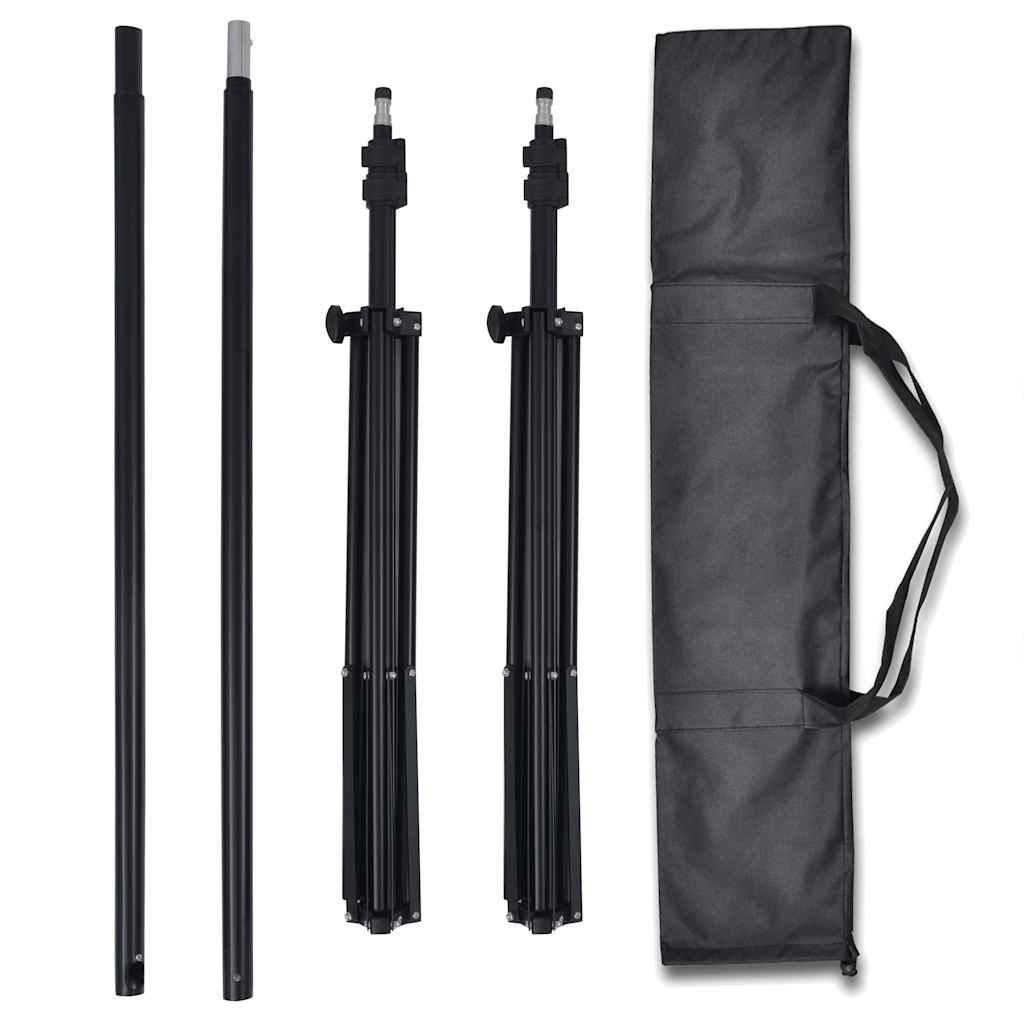 vidaXL Photo Studio Kit with 3 Cotton Backdrops Adjustable Frame 3x5m 4