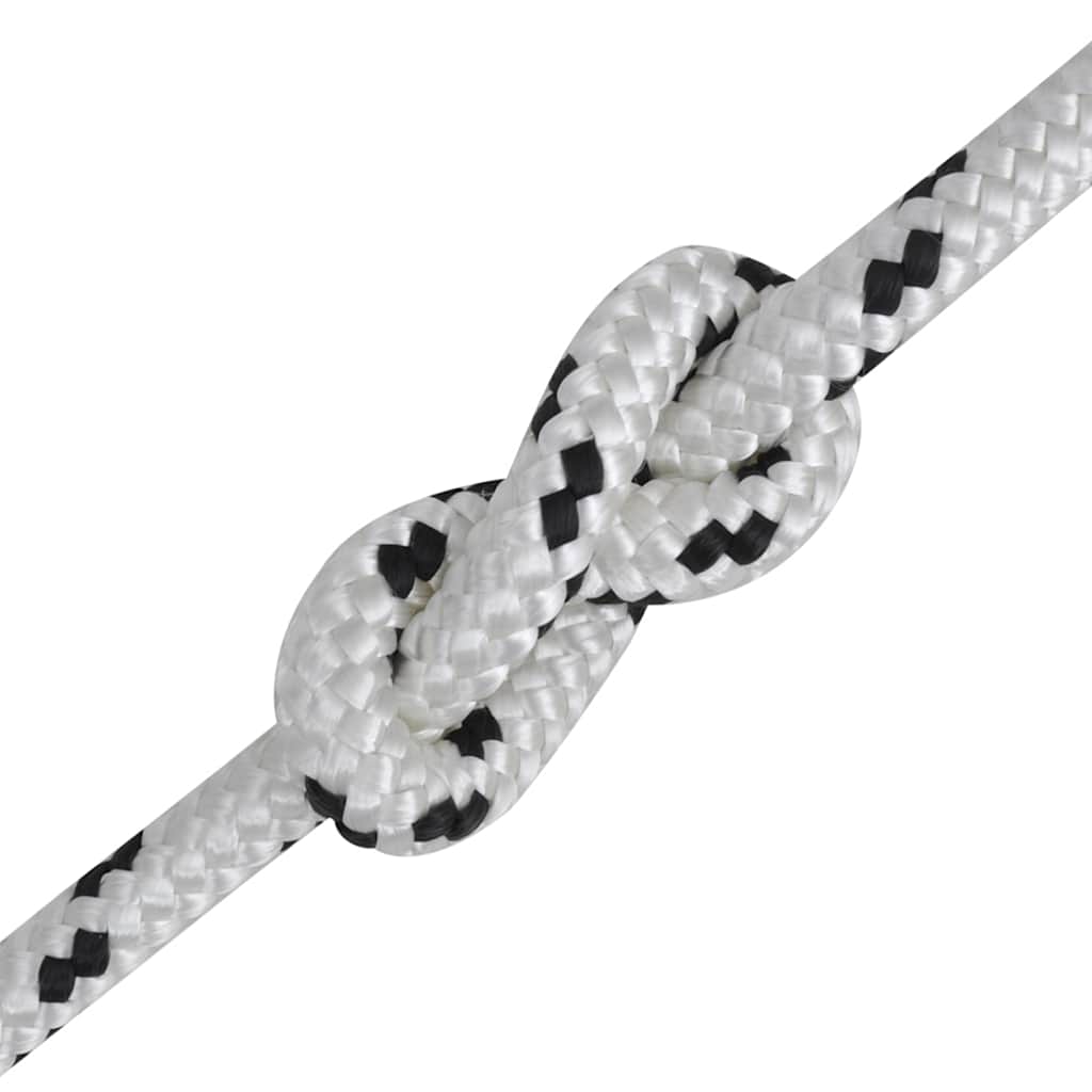 Braided Boat Rope Polyester White Length 500 m 6 mm