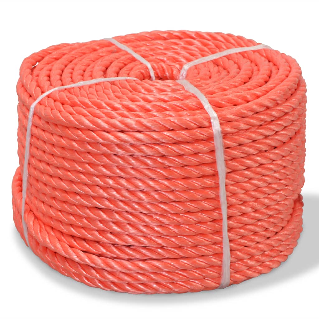 Twisted Rope Polypropylene Orange Length 500 m 6 mm