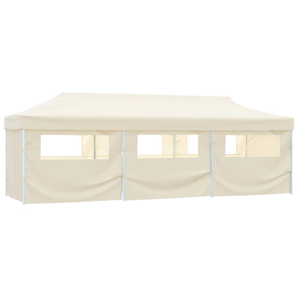 Folding Pop-up Party Tent with 8 Sidewalls 870x291x315 cm Cream