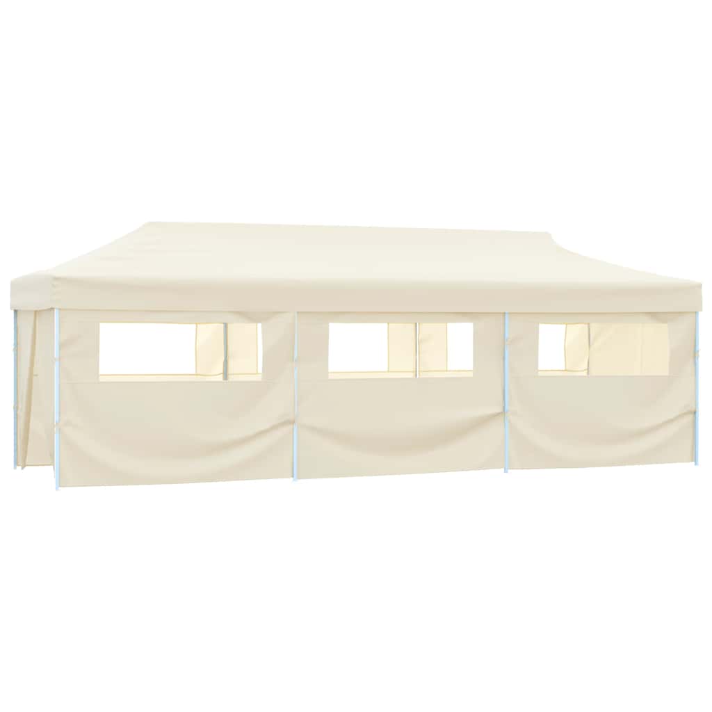 Folding Pop-up Party Tent with 8 Sidewalls 870x291x315 cm Cream