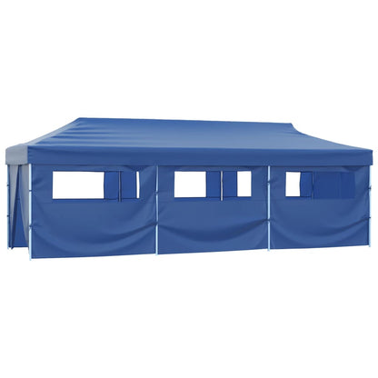 vidaXL Folding Pop-up Party Tent with 8 Sidewalls 870x291x315 cm Blue 2