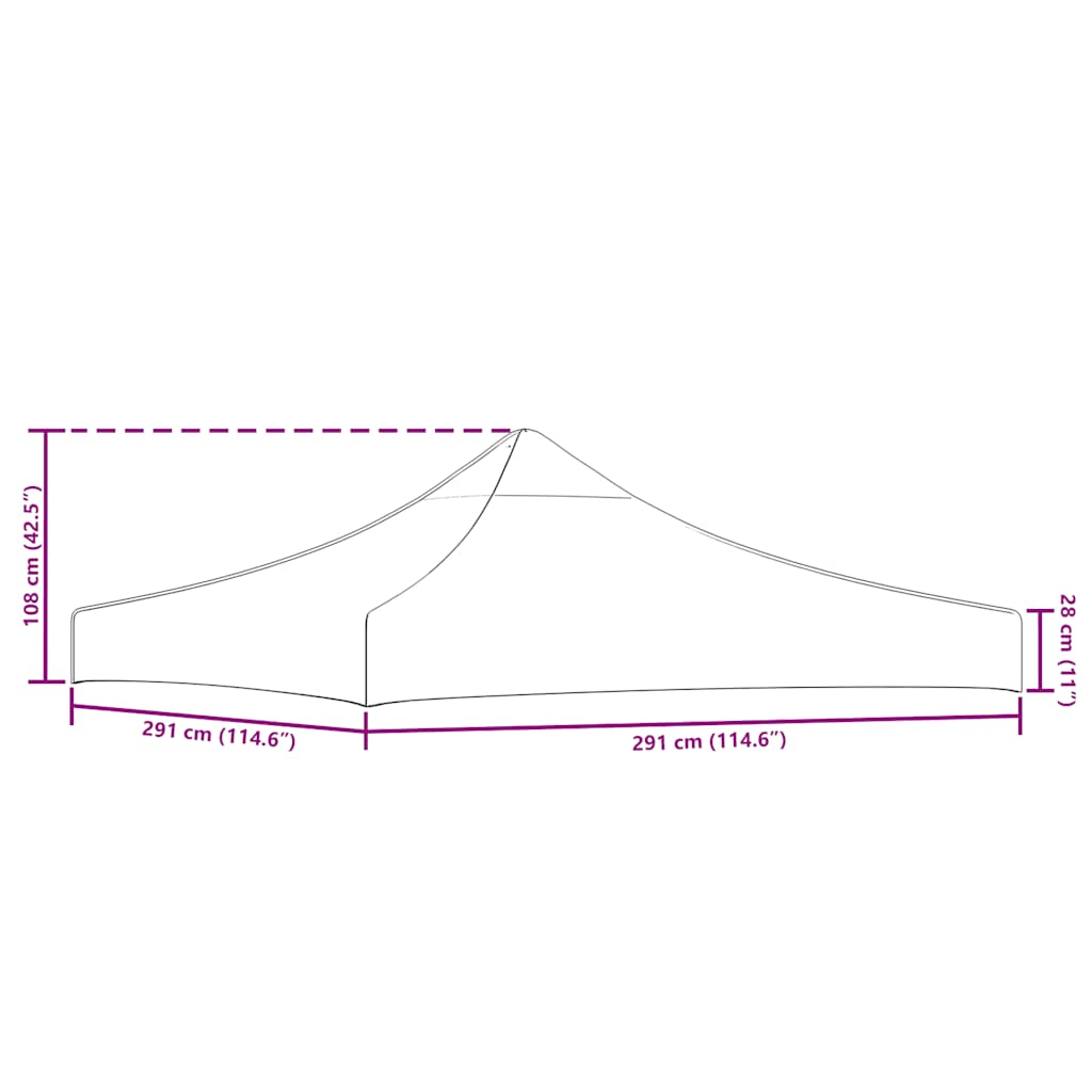 Party Tent Roof 3x3 m 270 g/m² Anthracite