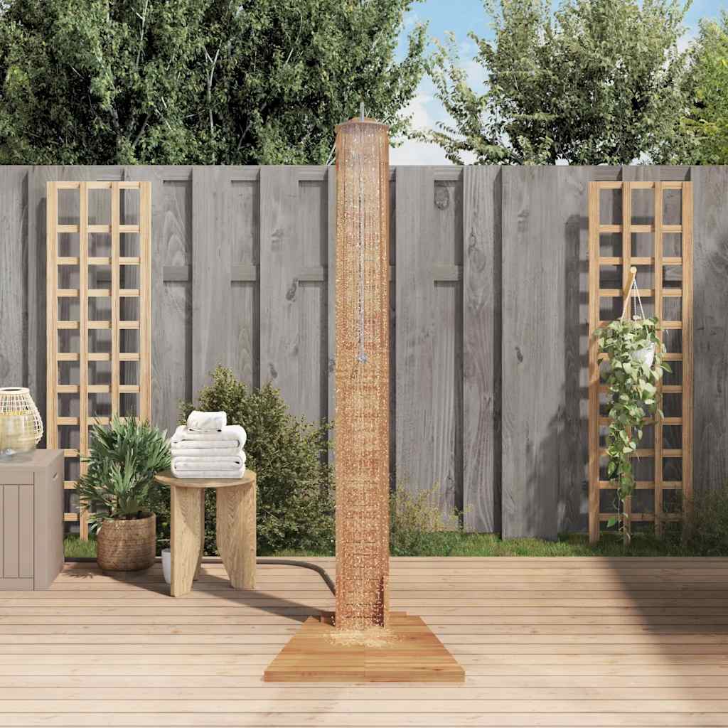 vidaXL Garden Shower Solid Teak 70x75x204 cm 3