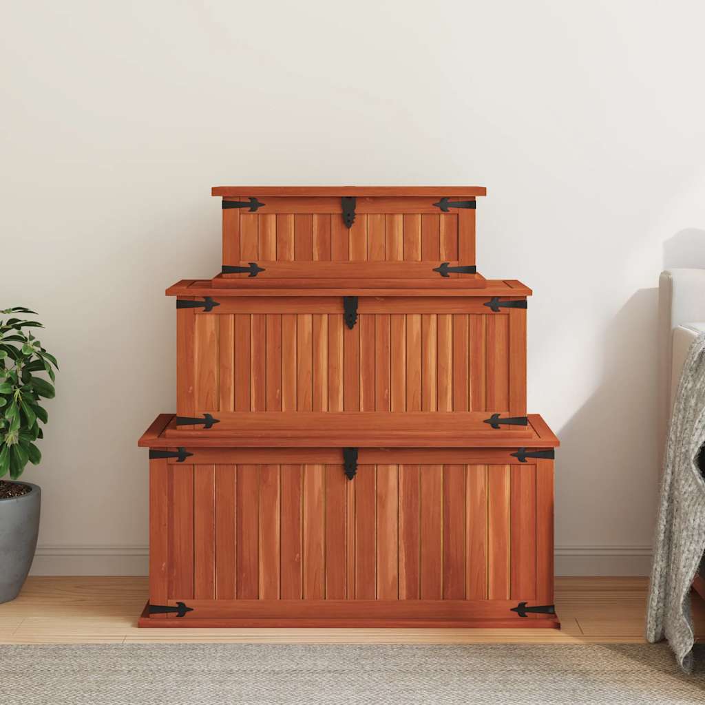 vidaXL Storage Chests 3 pcs Solid Acacia Wood 3