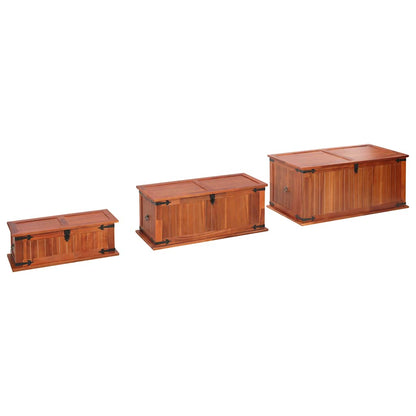 vidaXL Storage Chests 3 pcs Solid Acacia Wood 5