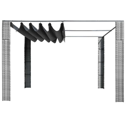 44818 vidaXL Gazebo with Roof Poly Rattan 300x300x220 cm Grey and Anthracite 2
