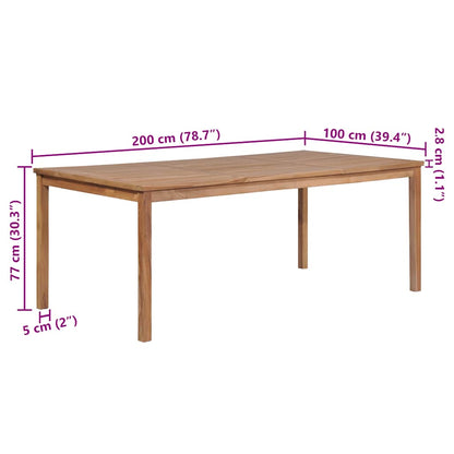 44998 vidaXL Garden Table 200x100x77 cm Solid Teak Wood 6