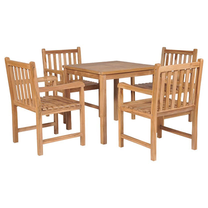 3 Piece Garden Dining Set Solid Wood Teak 80 cm table length 4x armchair + table