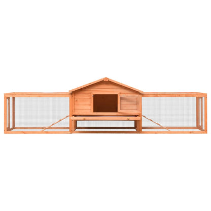Rabbit Hutch 310x70x87 cm Solid Pine & Fir Wood Brown