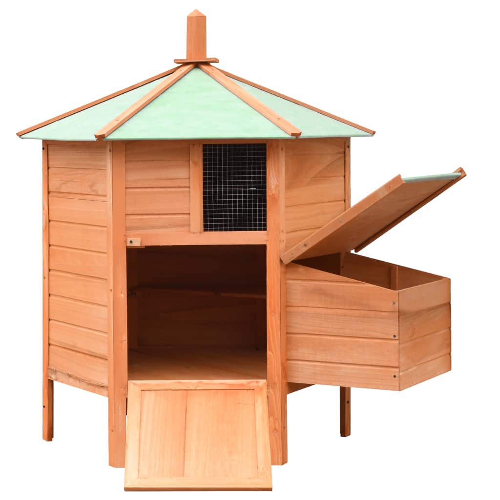 vidaXL Chicken Coop | Brown and green 3