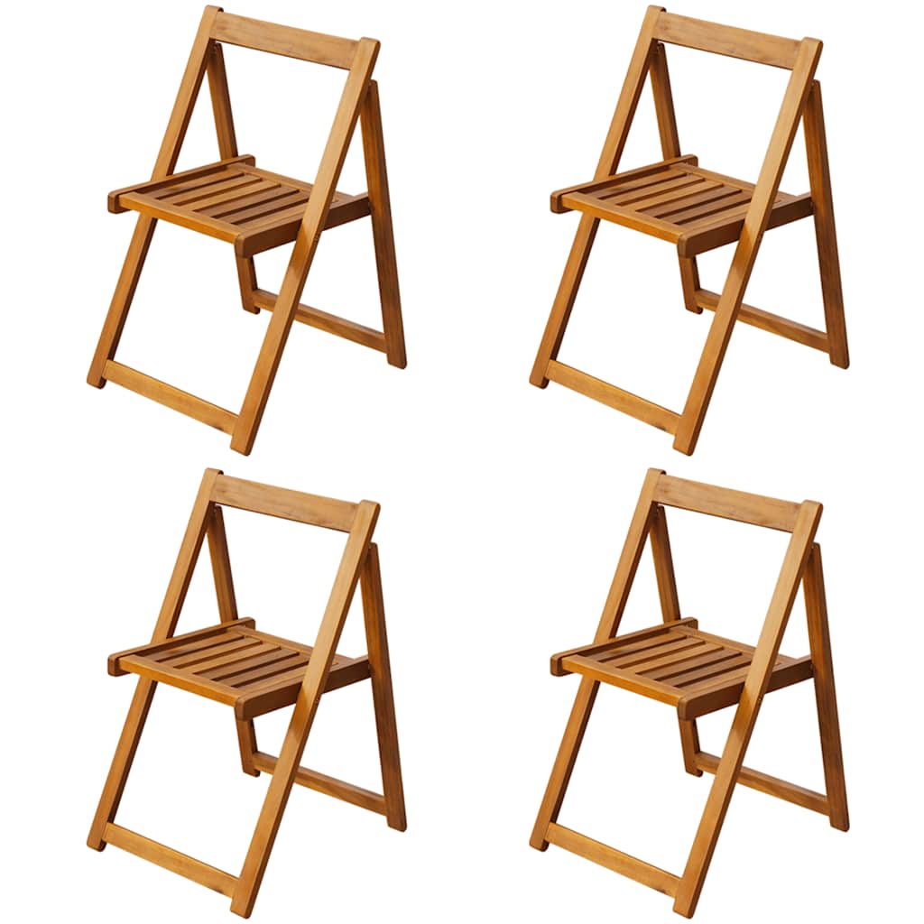 45594 vidaXL 5 Piece Folding Outdoor Dining Set Solid Acacia Wood 4