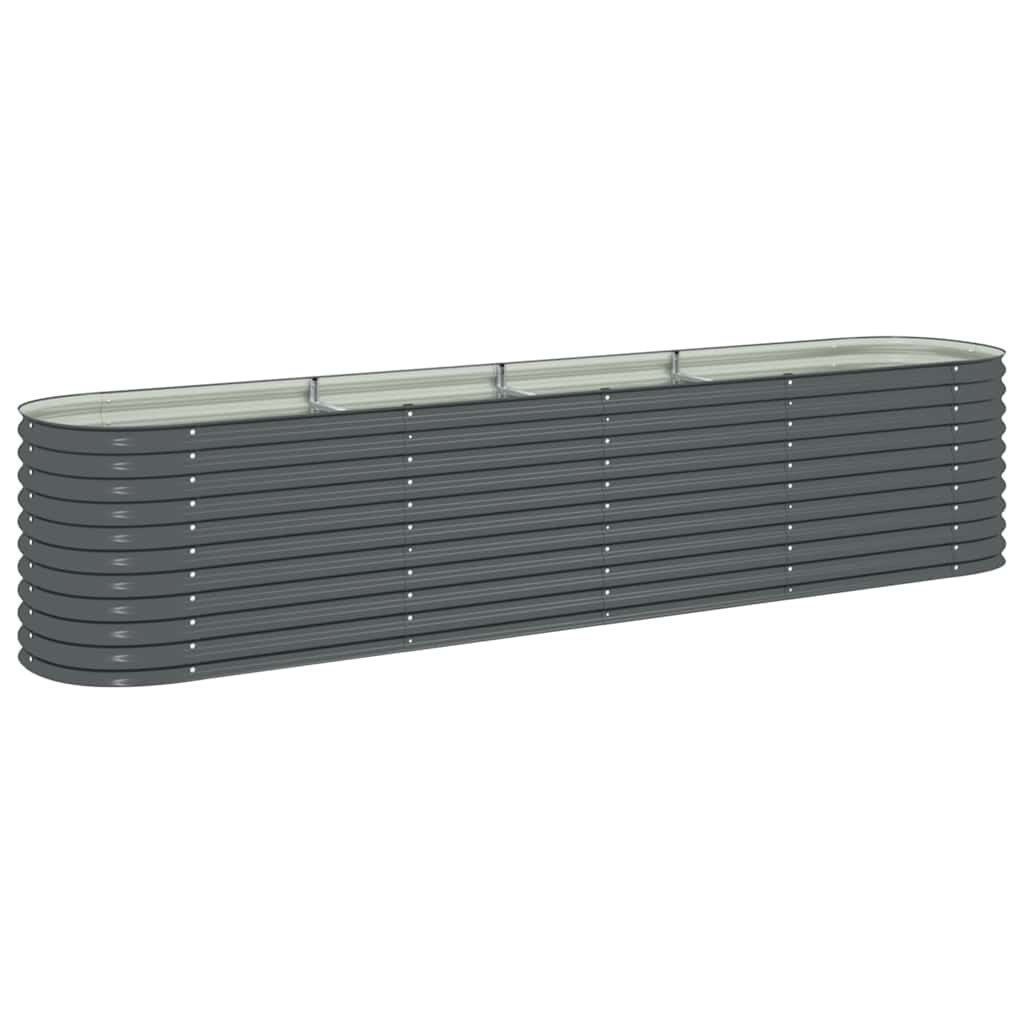 vidaXL Garden Raised Bed | Grey | Galvanised Steel | 400x80x81 cm 2