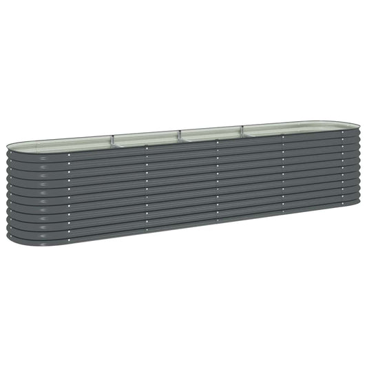 vidaXL Garden Raised Bed | Grey | Galvanised Steel | 400x80x81 cm 2