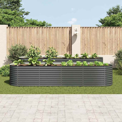 vidaXL Garden Raised Bed | Grey | Galvanised Steel | 400x80x81 cm 3