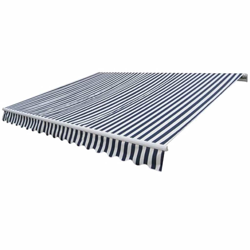 Folding Awning Manual Operated 300 cm Blue and white