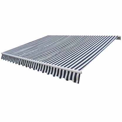 Folding Awning Manual Operated 300 cm Blue and white