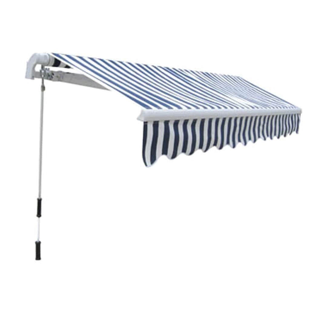 Folding Awning Manual Operated 300 cm Blue and white