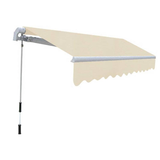 275555 vidaXL Folding Awning Manual Operated 300 cm Cream（143027+143036) 2