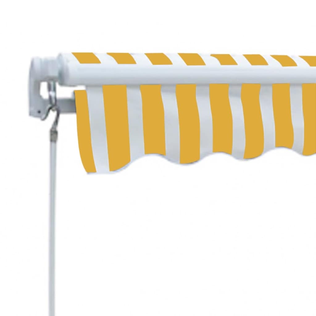 Folding Awning Manual Operated 300 cm Yellow and white