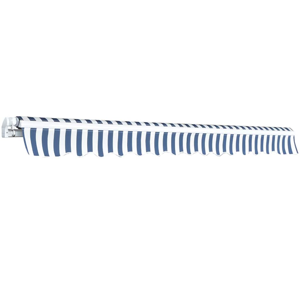 vidaXL Folding Awning Manual Operated 350 cm Blue/White 3