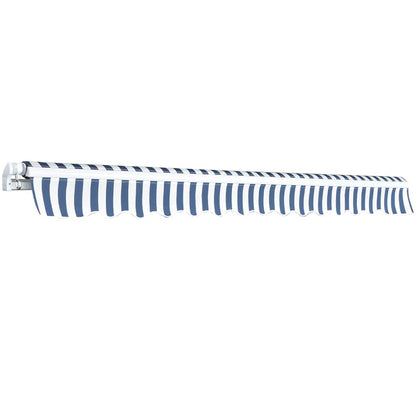 vidaXL Folding Awning Manual Operated 350 cm Blue/White 3