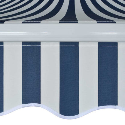 vidaXL Folding Awning Manual Operated 350 cm Blue/White 4