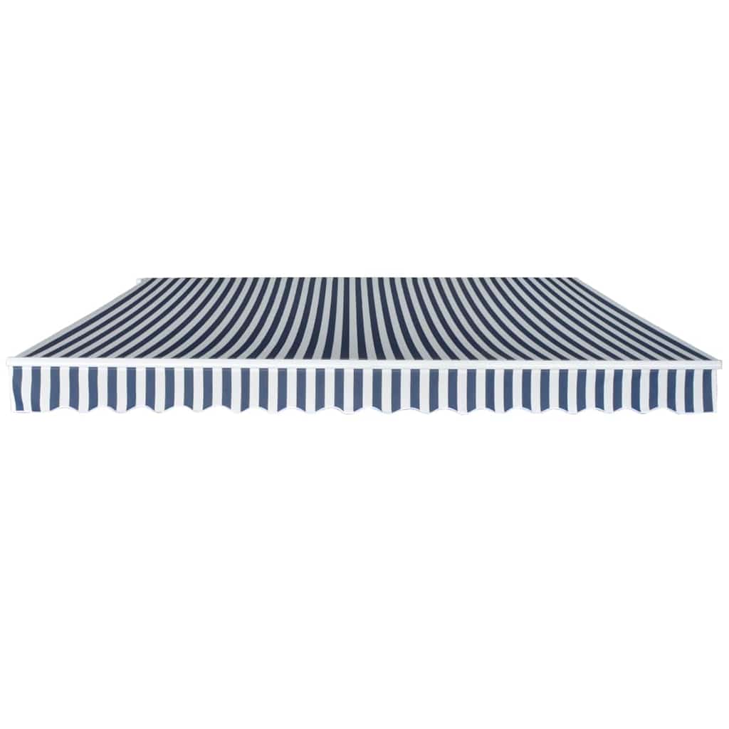 Manual Awning 4 x 3 m 100% Polyester Blue and white