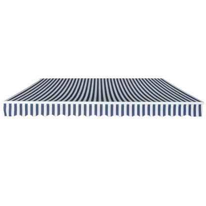Manual Awning 4 x 3 m 100% Polyester Blue and white