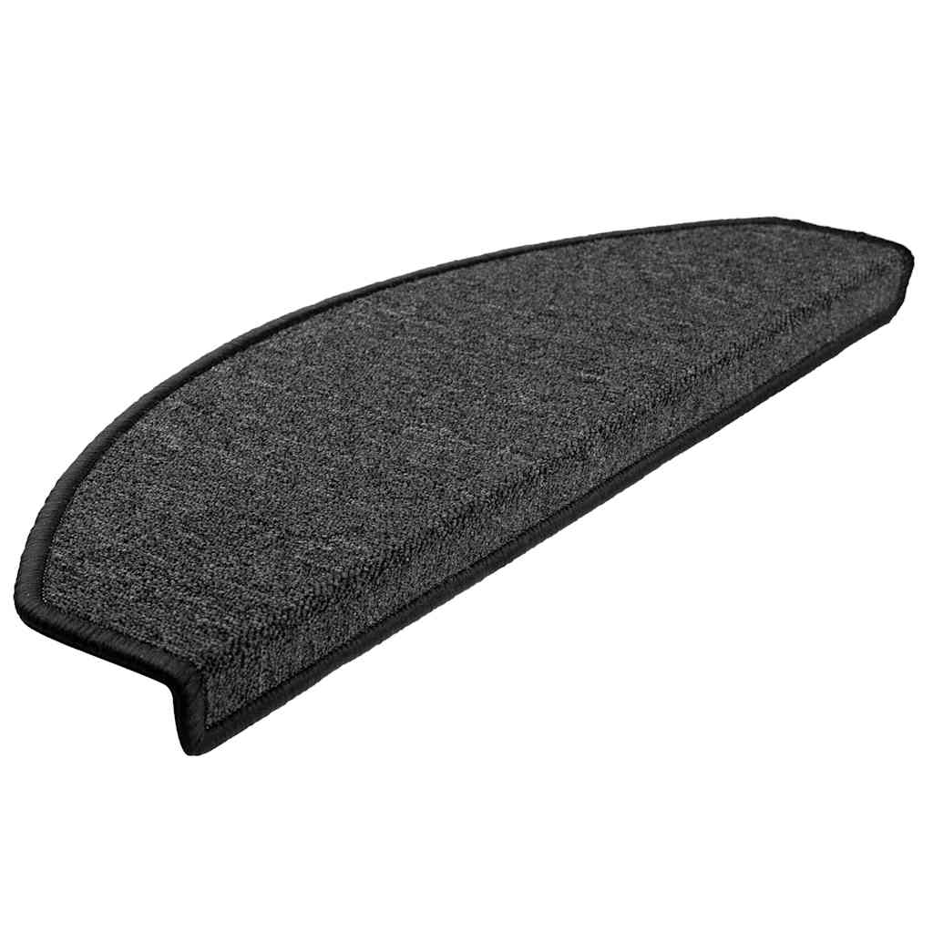 Stair Mats 65x24x4 cm Half Round Large 15 pcs Anthracite