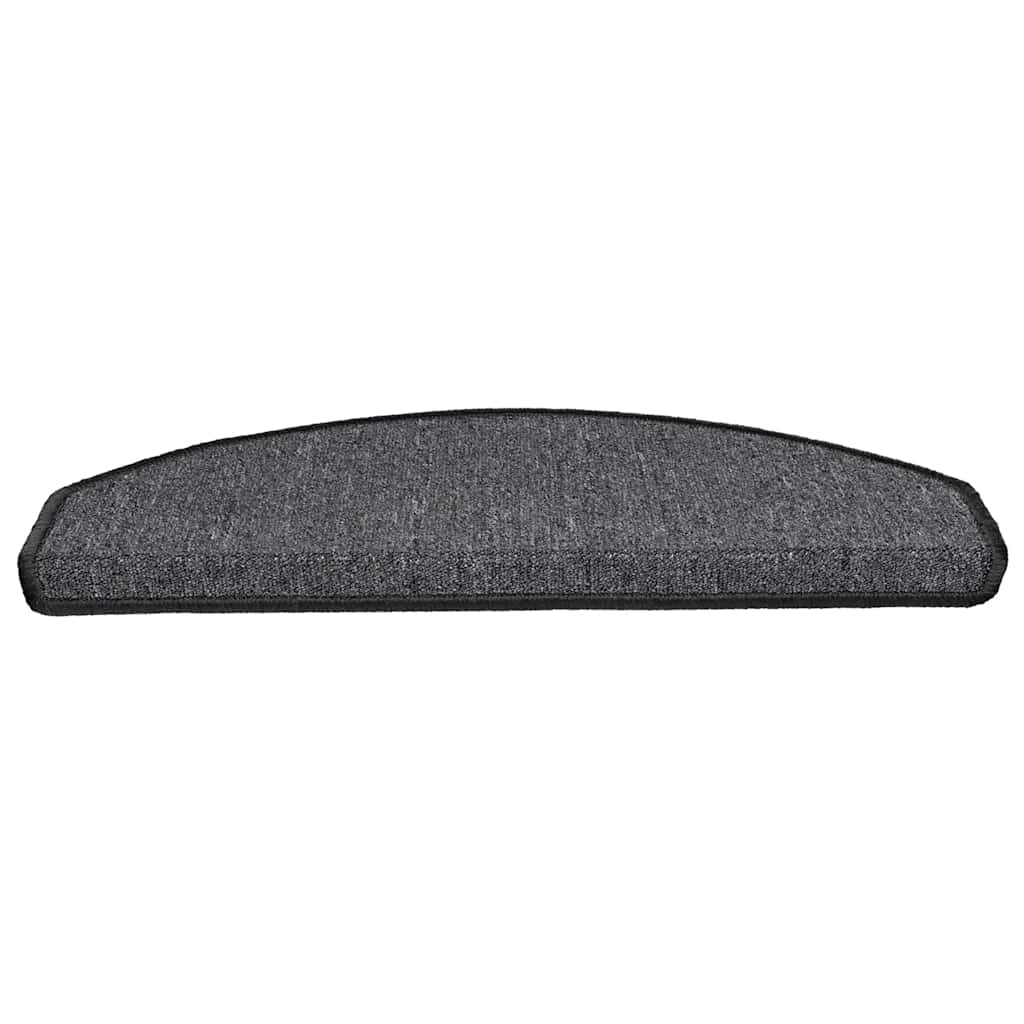 Stair Mats 65x24x4 cm Half Round Large 15 pcs Anthracite