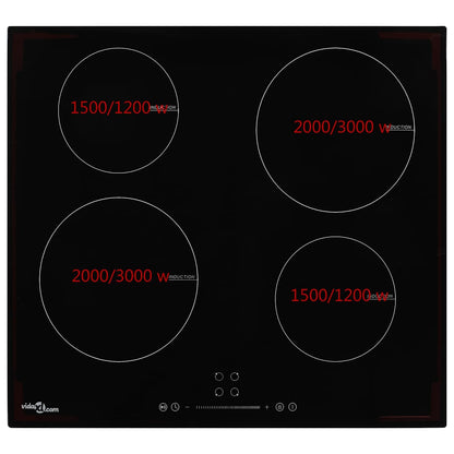 Induction Hob with 4 Burners Touch Control Glass 59 cm