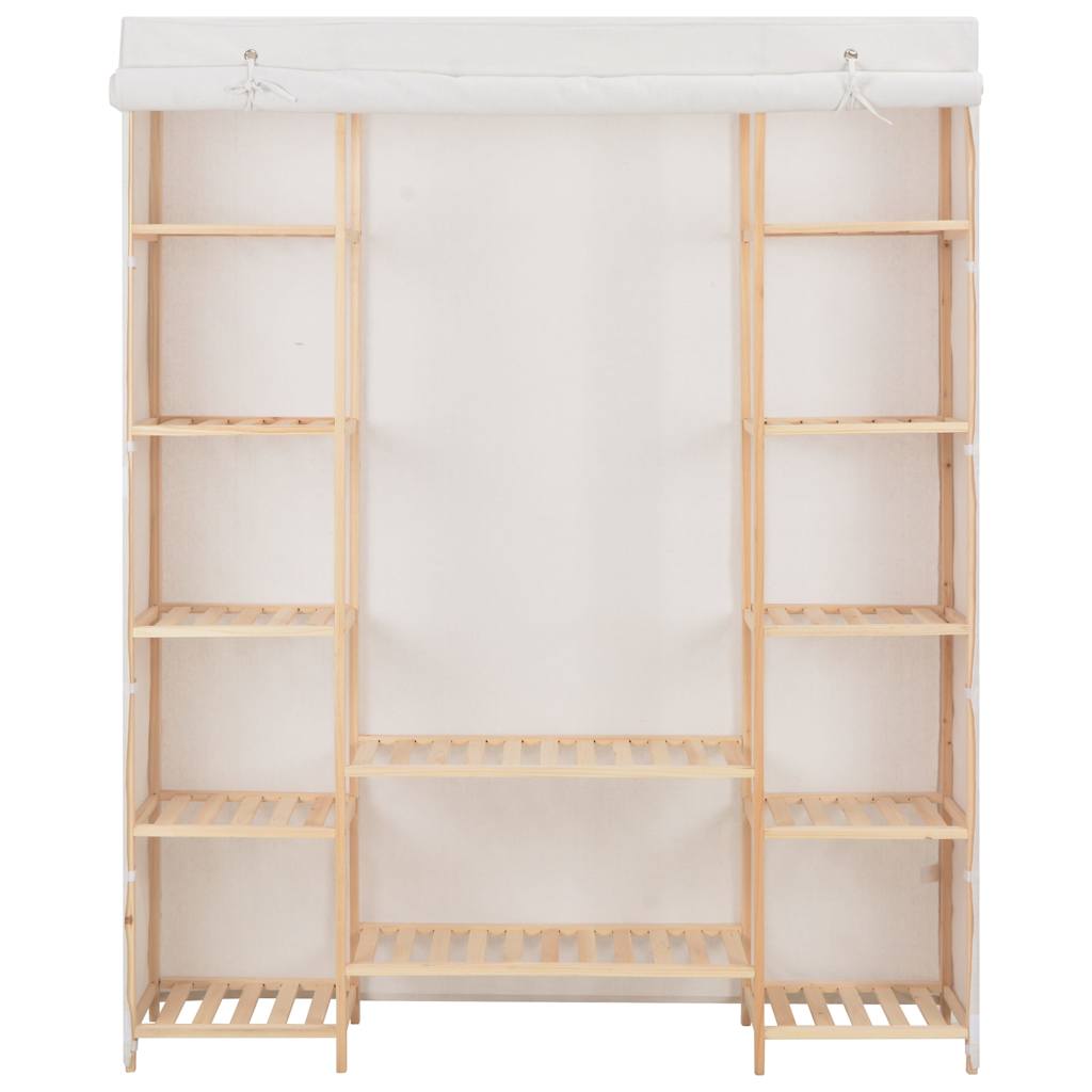 248196 vidaXL Wardrobe White 135x40x170 cm Fabric 2