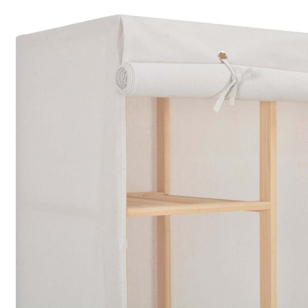 248196 vidaXL Wardrobe White 135x40x170 cm Fabric 4