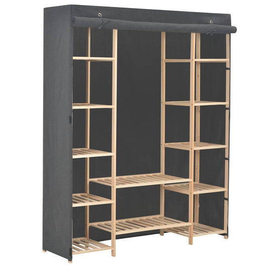 Wardrobe 135x40x170 cm Fabric Grey