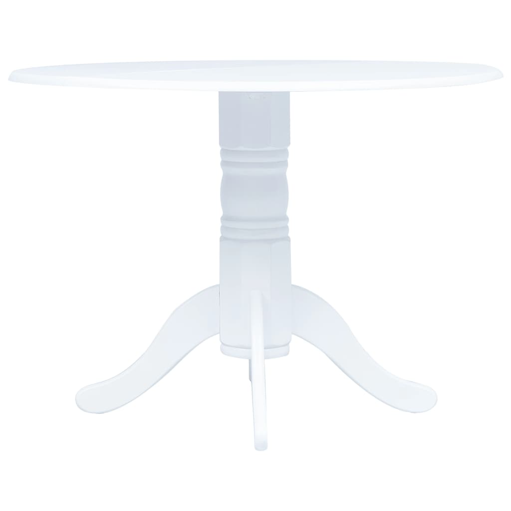 vidaXL Dining Table | white | solid rubber wood frame, MDF top | Medium 1