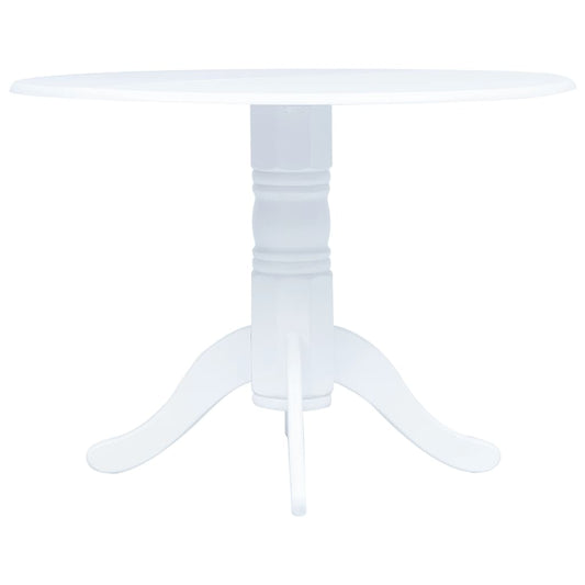 vidaXL Dining Table | white | solid rubber wood frame, MDF top | Medium 1