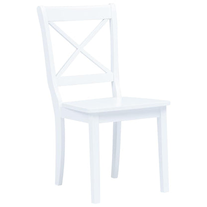 vidaXL Dining Chairs 4 pcs White Solid Rubber Wood 2