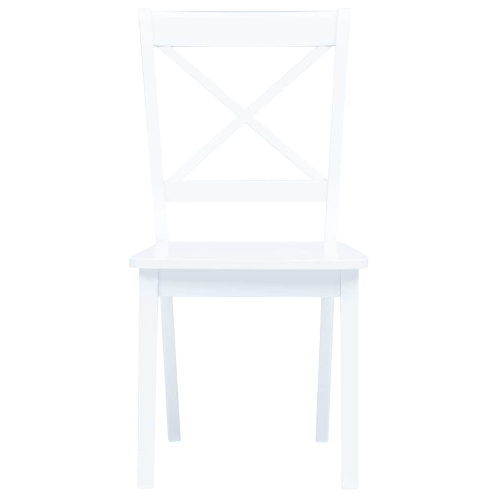 vidaXL Dining Chairs 4 pcs White Solid Rubber Wood 3
