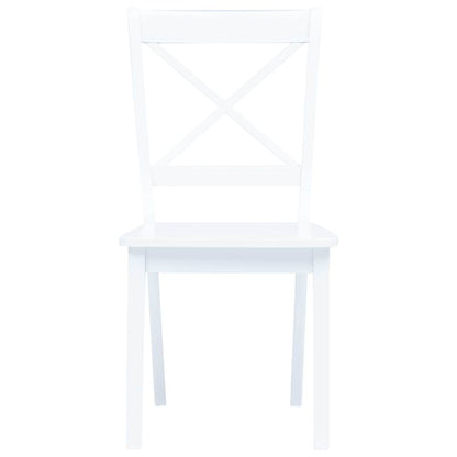 vidaXL Dining Chairs 4 pcs White Solid Rubber Wood 3
