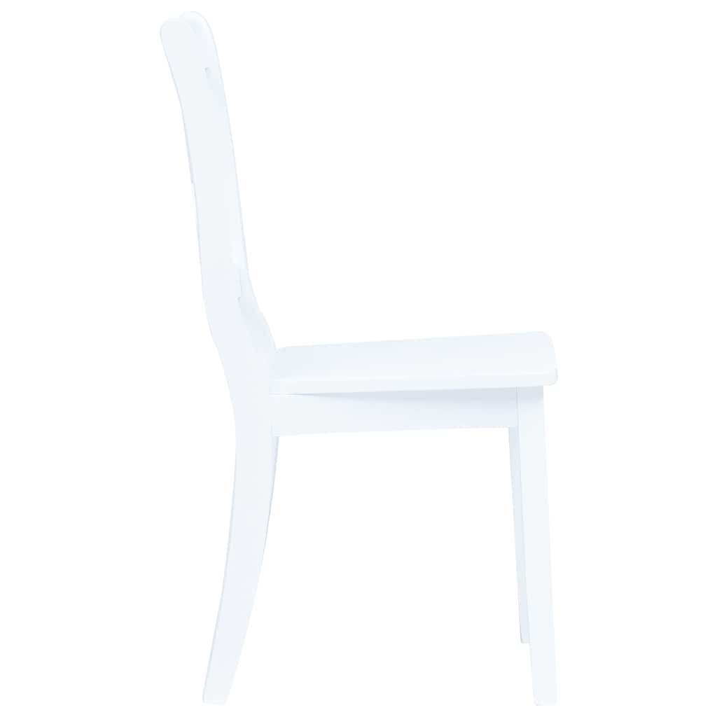 vidaXL Dining Chairs 4 pcs White Solid Rubber Wood 4
