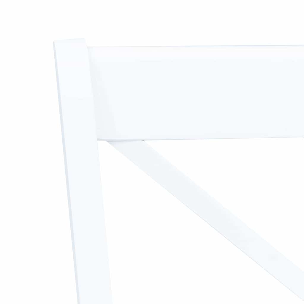 vidaXL Dining Chairs 4 pcs White Solid Rubber Wood 5