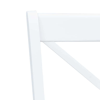 vidaXL Dining Chairs 4 pcs White and Natural Solid Rubber Wood 5