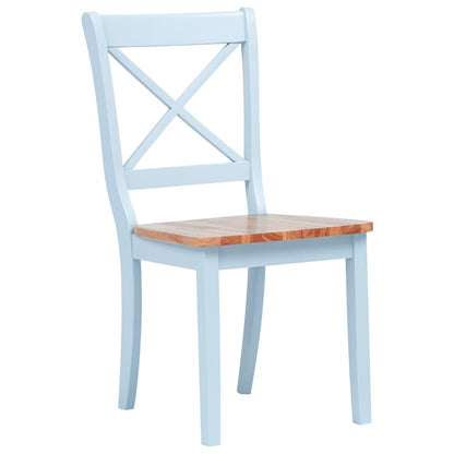 vidaXL Dining Chair | Set of 4 | Grey and natural | Solid rubber wood | Standard 2